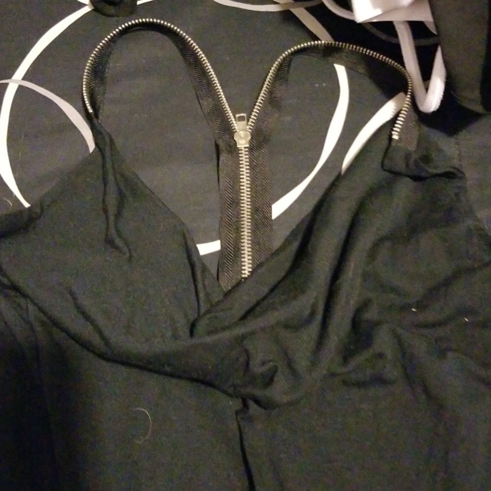 Black tank with back zipper